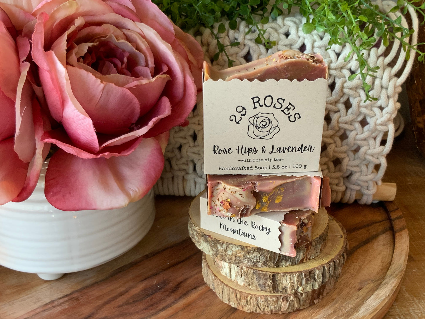 Rose Hips & Lavender Soap- with rosehip tea