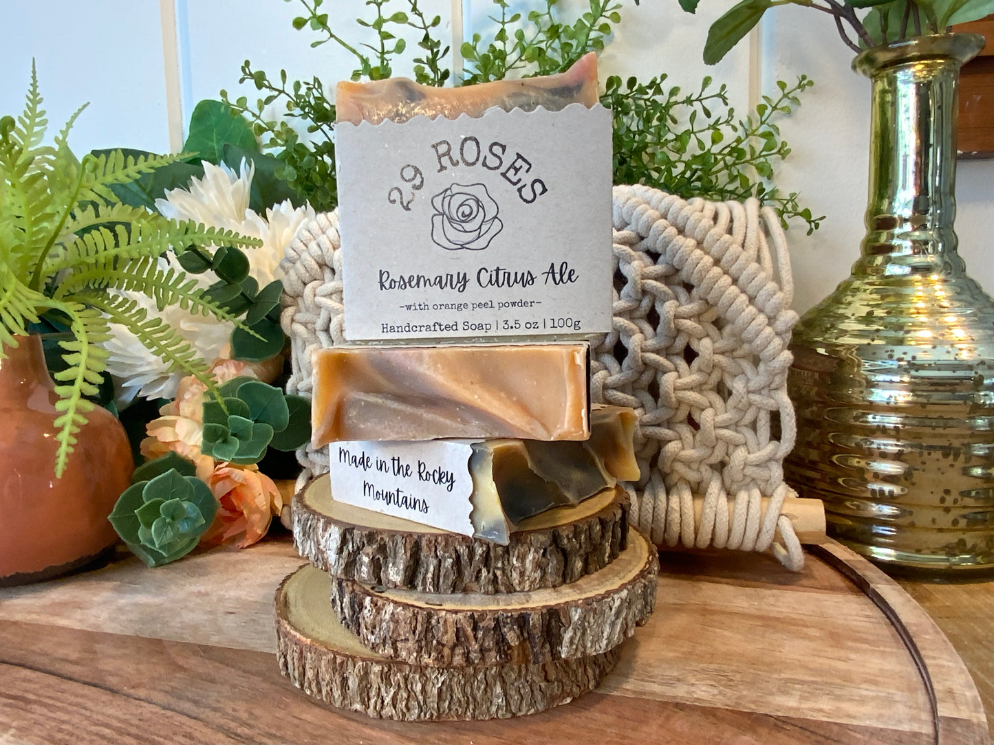 Rosemary Citrus Ale Soap-with orange peel powder