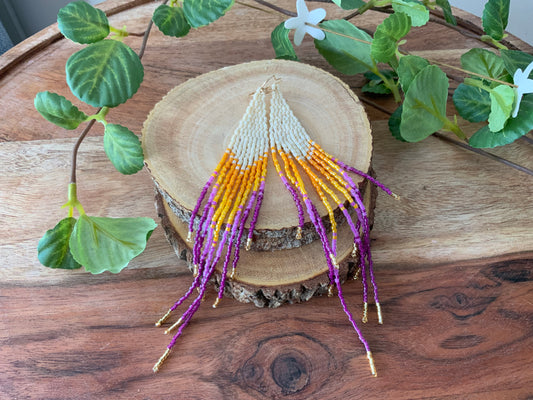 Iridescent Iris Fringe Earrings