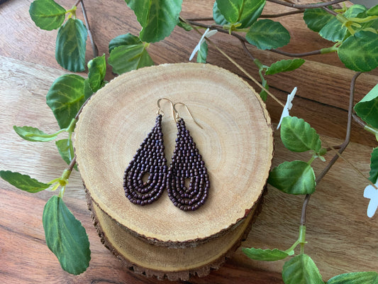 Matte Deep Purple Teardrop Earrings