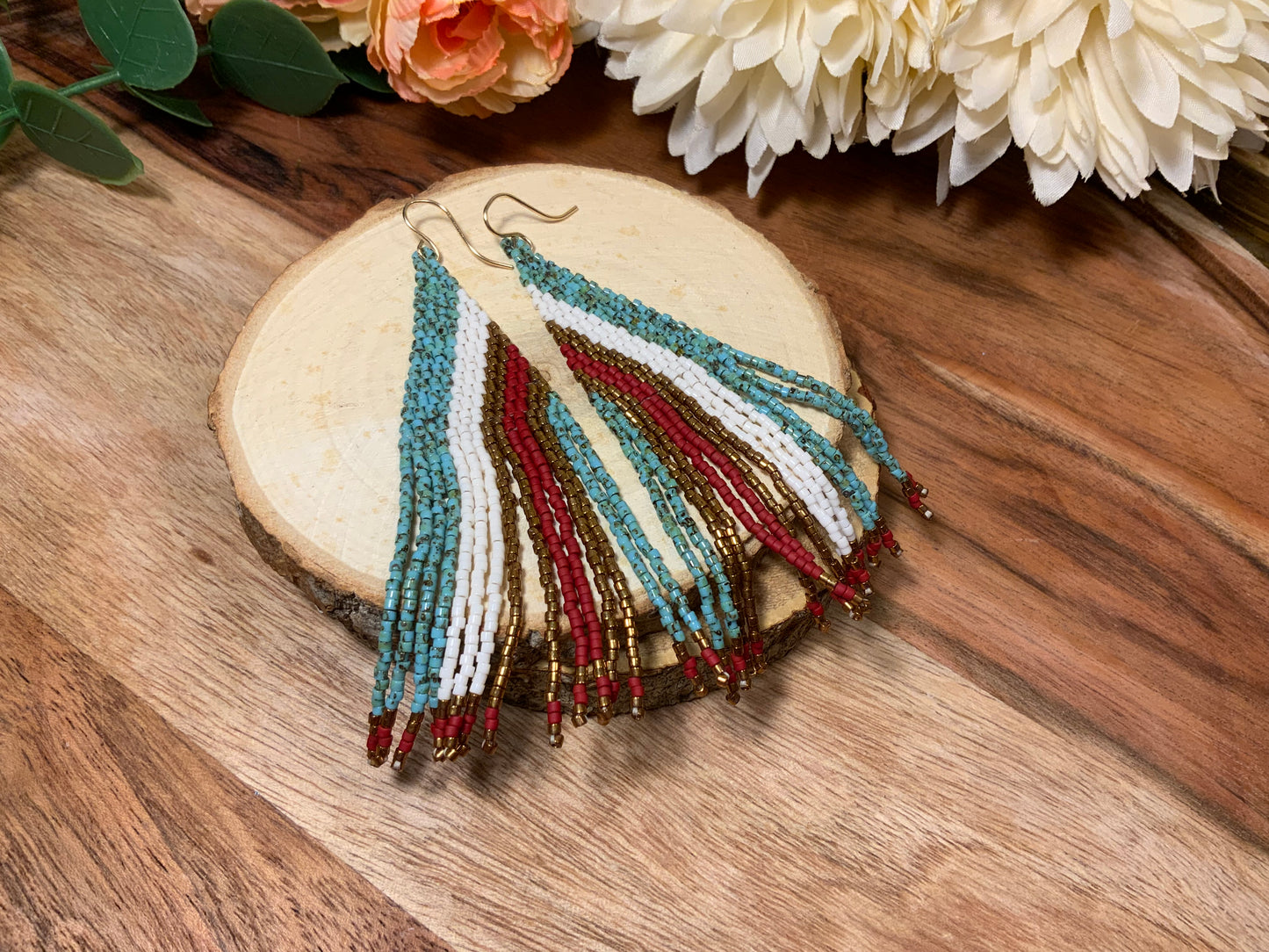 Turquoise Western Fringe Earrings